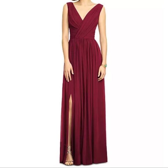 Dessy Collection Shirred Chiffon Long Gown - Picture 1 of 3